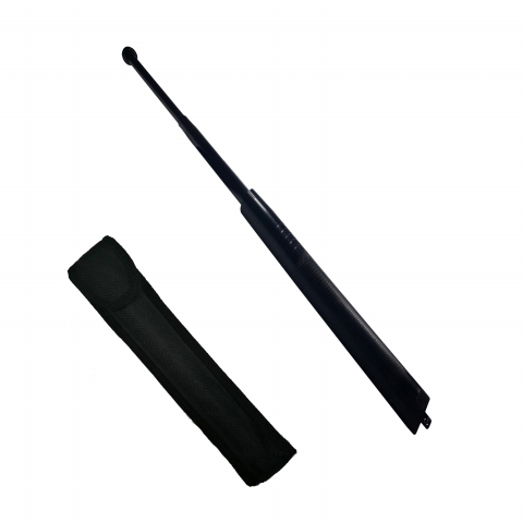 Bastoane telescopice si nunceaguri - Baston telescopic 50 cm, negru, 3 sectiuni, husa cadou