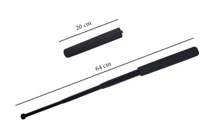 Baston telescopic, 64 cm, maner burete, negru [3]