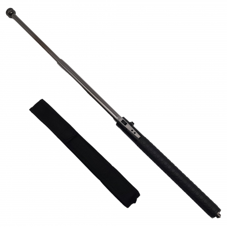 Bastoane telescopice si nunceaguri - Baston telescopic automatic, Defence Guardian, 65 cm, siguranta integrata, negru