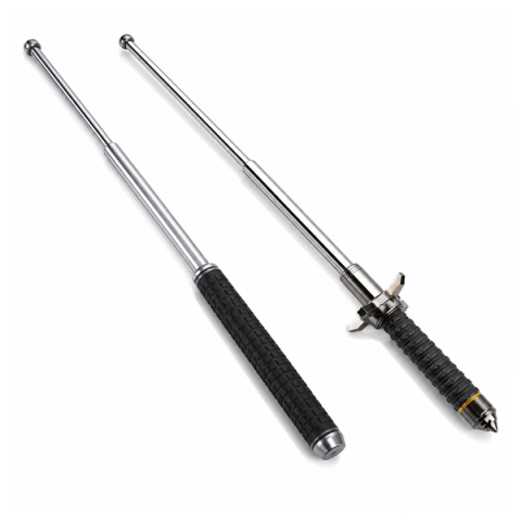 Set doua bastoane telescopice DEPOX®, otel inoxidabi, 3 sectiuni, argintiu,64 cm/24-67 cm, husa inclusa [1]