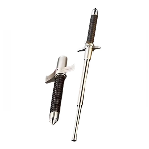Set doua bastoane telescopice DEPOX®, otel inoxidabi, 3 sectiuni, argintiu,64 cm/24-67 cm, husa inclusa [11]