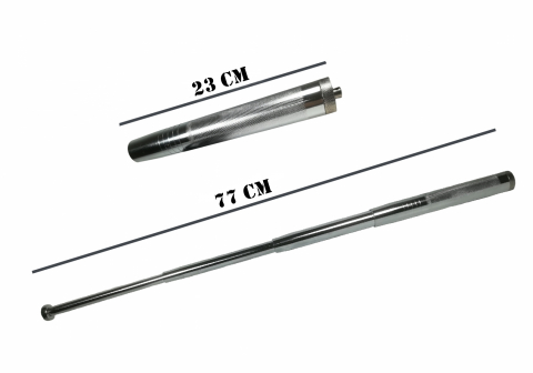 Baston telescopic din otel, argintiu, 77 cm, 4 sectiuni [3]