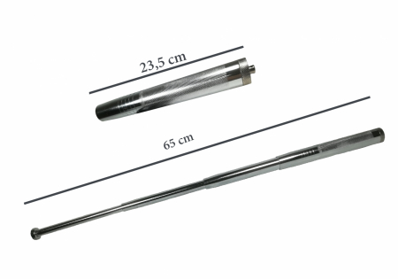 Baston telescopic din otel, argintiu, 4 sectiuni [2]