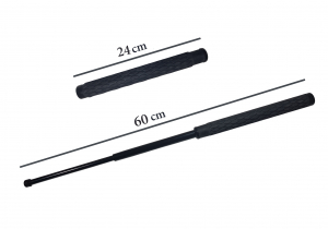 Baston telescopic din otel, negru, 60 cm, 3 sectiuni, husa cadou [2]
