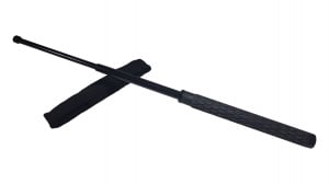 Bastoane telescopice si nunceaguri - Baston telescopic din otel, negru, 60 cm, 3 sectiuni, husa cadou