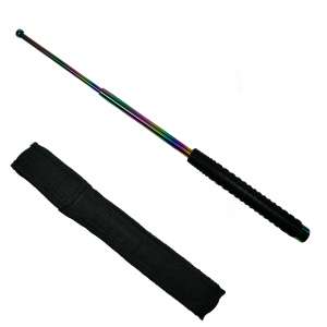 Bastoane telescopice si nunceaguri - Baston telescopic din otel, rainbow, 66 cm, 3 sectiuni, husa cadou