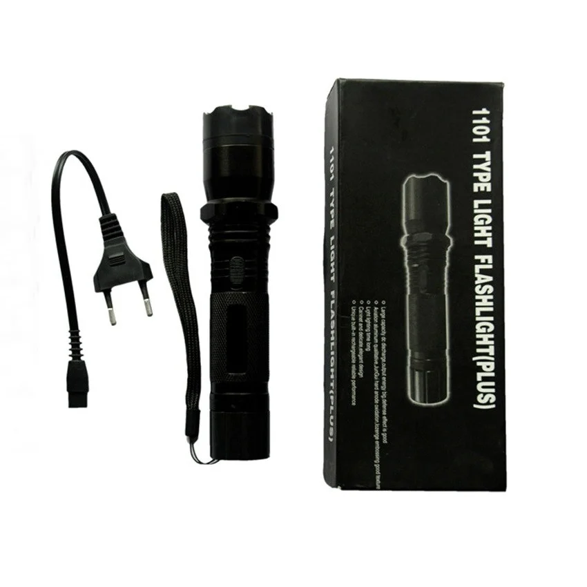 Set baston telescopic din otel 3 sectiuni si electrosoc lanterna tip police DEPOX®, rainbow, 66 cm/1000KV, husa inclusa [7]
