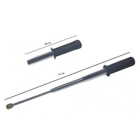 Baston telescopic flexibil maner cauciuc, 47 cm, argintiu [3]