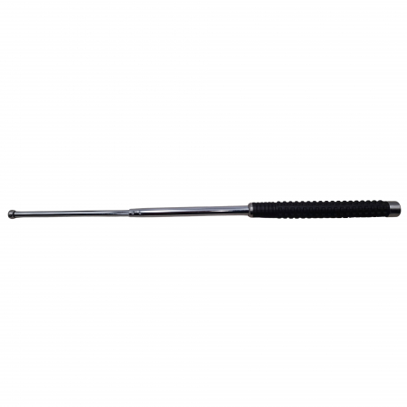 Set baston telescopic 3 sectiuni si bata de baseball cu lanternă LED DEPOX®, otel inoxidabil, 64 cm/31 cm,  argintiu/negru, husa inclusa [2]