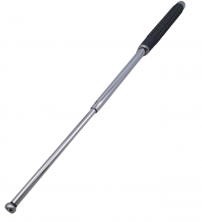 Set baston telescopic 3 sectiuni si spray paralizant chili DEPOX®, otel inoxidabil, 64 cm/60 ml, argintiu.negru, husa inclusa [3]