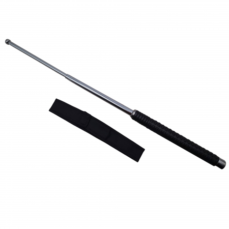 Set baston telescopic 3 sectiuni si spray paralizant chili DEPOX®, otel inoxidabil, 64 cm/60 ml, argintiu.negru, husa inclusa [1]