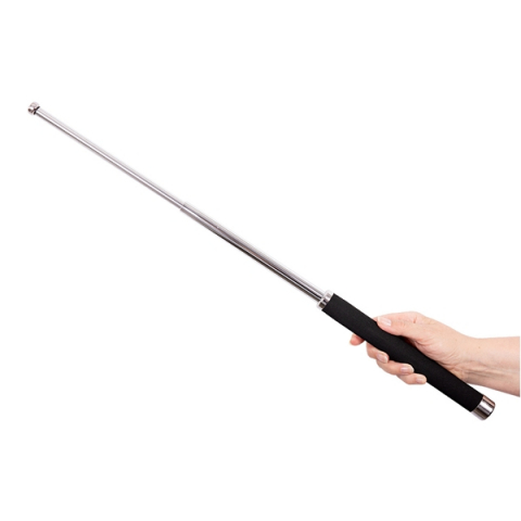 Set doua bastoane telescopice pliabile si spray paralizant chili DEPOX®, 64 cm/ 65 cm/ 60 ml , argintiu/negru [3]