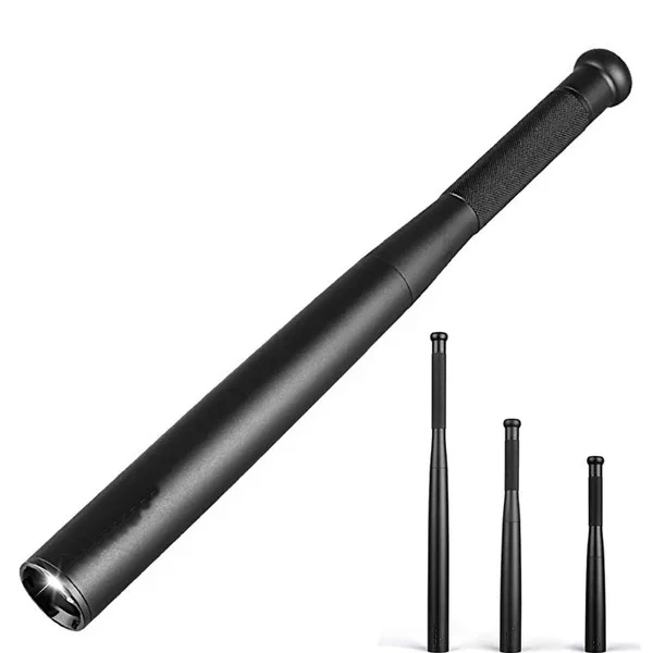 Set baston telescopic pliabil si bata de baseball cu lanternă LED DEPOX®, Finisaj Multicolor, Mâner Antiderapant, 65 cm/36 cm [9]