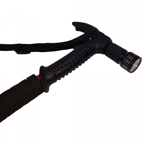 Baston trekking extensibil IdeallStore®, Ol Helper, aluminiu, lampa LED, 110 cm, rosu [4]