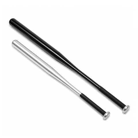 Baseball - Set doua bate de baseball DEPOX®, lanterna led integrata, aluminiu, 63 cm/80 cm, argintiu/negru