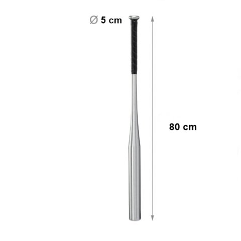 Bata de baseball IdeallStore®, aluminiu, 80 cm, argintiu [2]