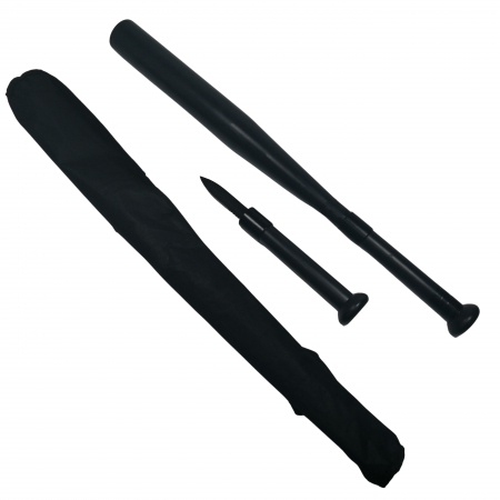Bata de baseball IdeallStore®, full metal, maner detasabil, 61 cm, negru, teaca inclusa [0]