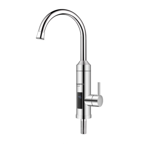 Articole bucatarie - Baterie bucatarie instant electrica HAUSBERG, 3600W, afisaj temperatura LED, montare chiuveta, Inox