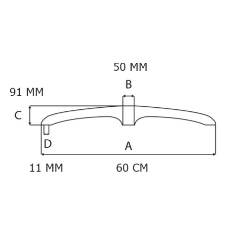 Bază pentru scaun directorial, plastic, 55 cm, neagru [1]