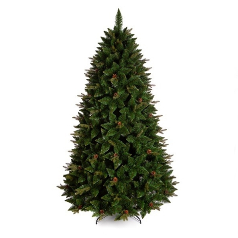 Articole Craciun - Brad artificial cu conuri Caucasian Pin, PE+PVC, 250 cm, verde