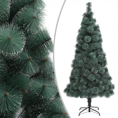 Brad de Craciun artificial pin verde cu spice albe, Perfect Holiday, 150 cm, suport inclus [1]