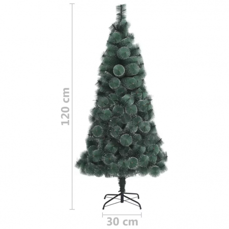 Brad de Craciun artificial pin verde cu spice albe, Perfect Holiday, 120 cm, suport inclus [5]