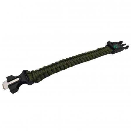 Accesori camping & drumetii - Bratara supravietuire, Military Surplus, paracord, 26 cm, kaki