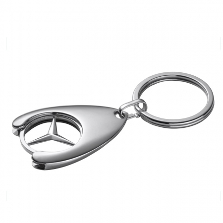 Set 2 Brelocuri Mercedes-Benz, Metal, Design Elegant, Inele pentru Chei, Auriu/Argintiu, 7.5 cm/9 cm [1]