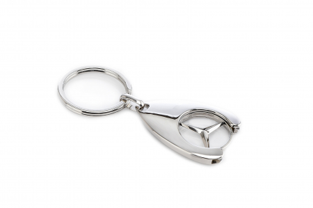 Breloc de chei IdeallStore, Mercedes, 7.5 cm, metal, argintiu [2]