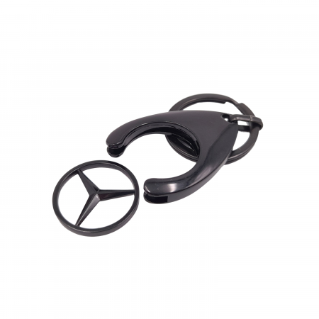 Set 2 Brelocuri Mercedes-Benz, Metal, Design Elegant, Inele pentru Chei, Auriu/Negru, 7.5 cm/9 cm [5]