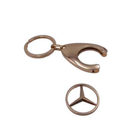 Breloc de chei IdeallStore, Mercedes, 7.5 cm, metal, auriu [3]