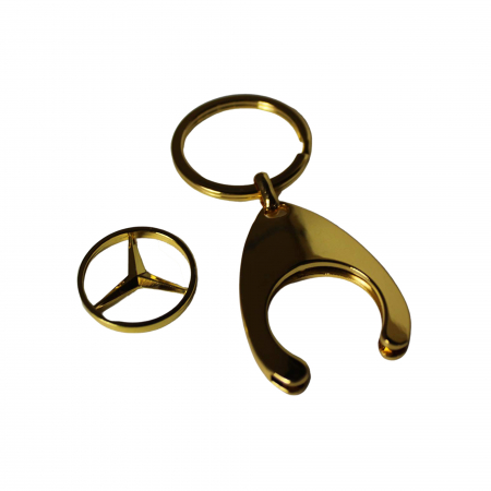 Breloc de chei IdeallStore, Mercedes, 7.5 cm, metal, auriu [4]