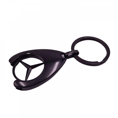 Set de doua brelocuri de chei DEPOX®, Mercedes, 7.5 cm, metal, negru [1]
