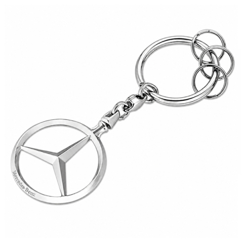 Set doua brelocuri Mercedes-Benz Brussels DEPOX®, Finisaj Lucios, 3 Inele Suplimentarem, 9 cm, Auriu/Argintiu [4]
