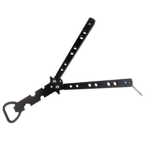 SPORT & TIMP LIBER - Briceag antrenament IdeallStore®, Party Opener, deschizator capace, otel inoxidabil, 22.5 cm, negru