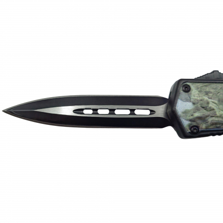 Briceag automat de vanatoare IdeallStore®, Wolf Blood, metalic, 22 cm, negru [3]