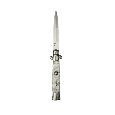 Set doua bricege automate stiletto, Italian Blade, otel inoxidabil, husa inclusa, argintiu [4]