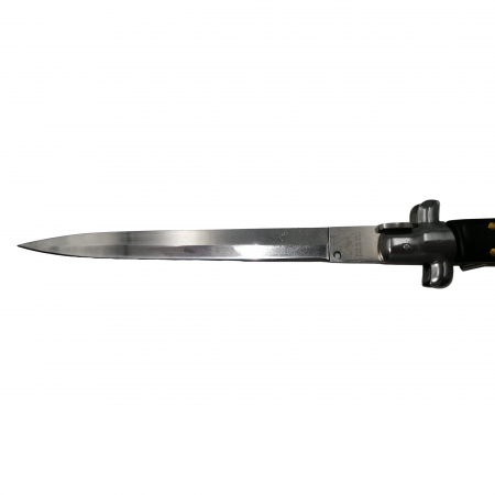 Set doua bricege automat stiletto, Italian Blade, otel inoxidabil, husa inclusa, argintiu si negru, 33 cm [8]