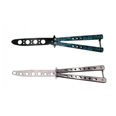Briceaguri fluture & antrenament - Set doua bricege de antrenament DEPOX®, model fluture, 22 cm, albastru/argintiu