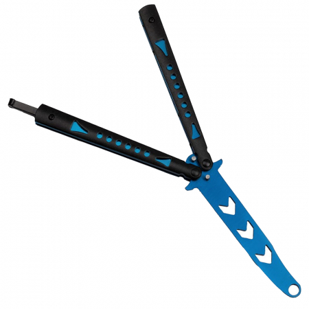 Briceag de antrenament IdeallStore®, Butterfly Madness, otel inoxidabil, 22.5 cm, albastru [3]
