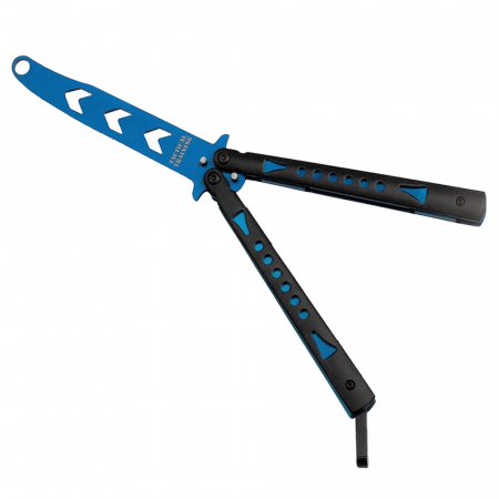Briceag de antrenament IdeallStore®, Butterfly Madness, otel inoxidabil, 22.5 cm, albastru [0]