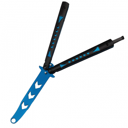 Briceag de antrenament IdeallStore®, Butterfly Madness, otel inoxidabil, 22.5 cm, albastru [2]