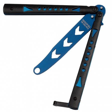 Briceag de antrenament IdeallStore®, Butterfly Madness, otel inoxidabil, 22.5 cm, albastru [6]