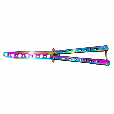 Briceaguri fluture & antrenament - Briceag de antrenament IdeallStore®, model fluture, Distortion. otel, 22.5 cm, Multicolor