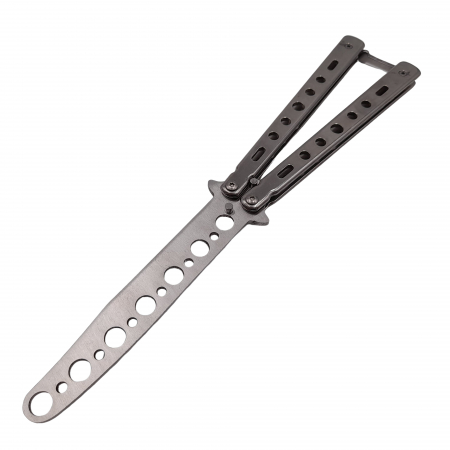 Briceag de antrenament IdeallStore®, model fluture, Distortion. otel, 22.5 cm, Argintiu [1]