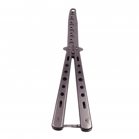 Briceag de antrenament IdeallStore®, model fluture, Distortion. otel, 22.5 cm, Argintiu [4]