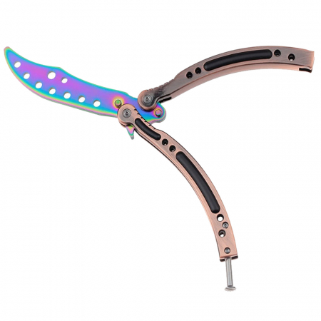 Briceag de antrenament IdeallStore, Rainbow Madness, 24 cm, teaca inclusa [5]