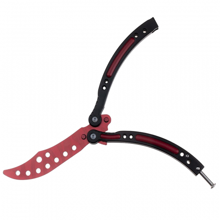Briceaguri fluture & antrenament - Briceag de antrenament IdeallStore, Red Inferno, 24 cm, teaca inclusa
