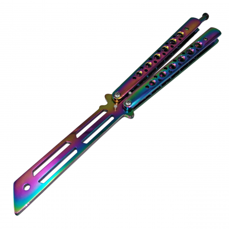 Briceag de antrenament, model fluture, Rainbow Stylish, 23.5 cm, multicolor, husa inclusa [2]