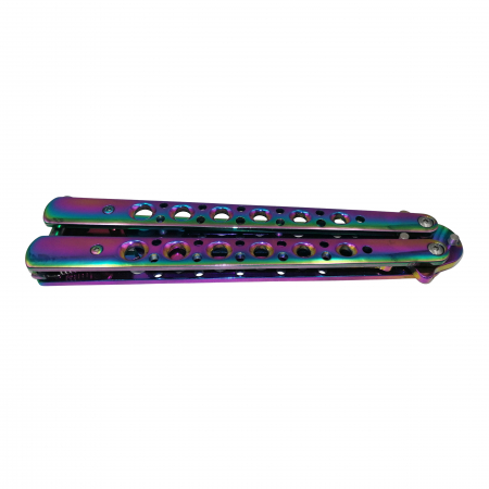 Briceag de antrenament, model fluture, Rainbow Stylish, 23.5 cm, multicolor, husa inclusa [5]
